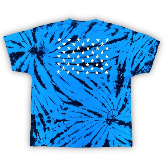 Nike Tie Dye Blue Gold Graphic T-Shirt Swoosh Logo USA Basketball Tee - Picture 10 of 11